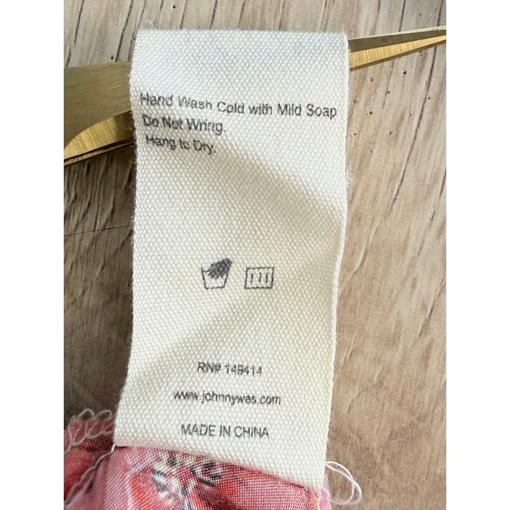 Johnny Was Silk Scarf Print Handkerchief Hem Boho Midi Dress Multicolor Floral - Picture 9 of 12